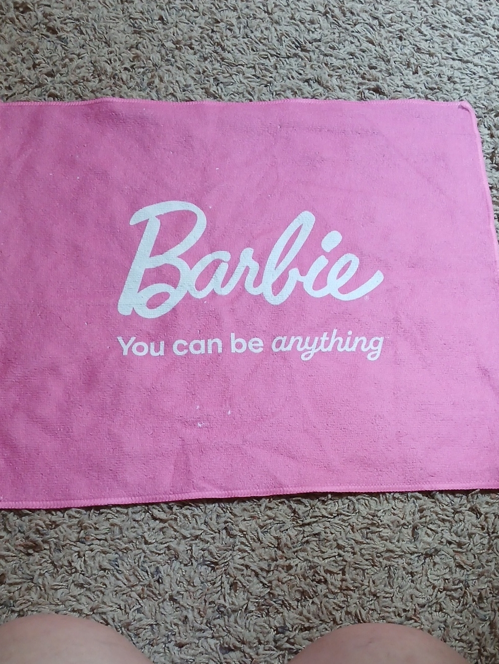 Barbie Pink Towel with White Logo